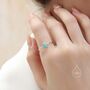 Aqua Green Opal Oval Ring In Sterling Silver, thumbnail 3 of 10