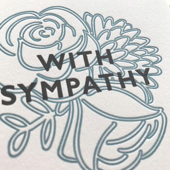 'With Sympathy' Botanical Letterpress Card, 2 of 3