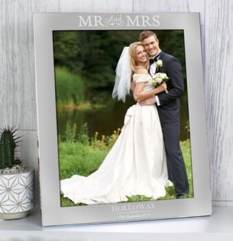 Personalised Mr And Mrs Silver Photo Frame, 4 of 5