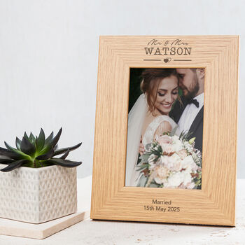 Wedding Images Engraved Personalised Photo Frame, 6 of 8