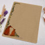 A5 Kraft Letter Writing Paper With Foxes And Botanicals, thumbnail 3 of 4