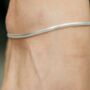 Sterling Silver Minimalistic Flat Snake Chain Anklet, thumbnail 1 of 3