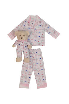 Lulu Girls Cupcake Pyjama Set With Matching Teddy Bear, 6 of 6