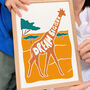 'Dream Bigger' Kids Giraffe Positive Nursery Print, thumbnail 4 of 4