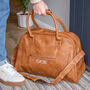 Personalised Faux Leather Overnight Bag In Brown, thumbnail 1 of 11
