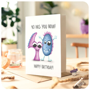 Funny 40th Birthday Greeting Card For Him For Her, 2 of 5