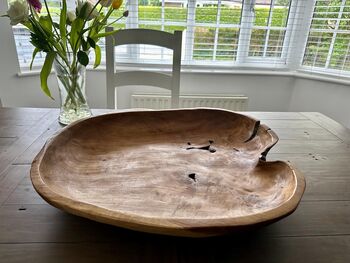 Giant Teak Root Fruit Bowl – 60cm Handcrafted Wooden Display, 3 of 5