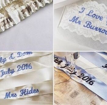Embroidered 'Emilia' Collection Bridal Garter, 7 of 9