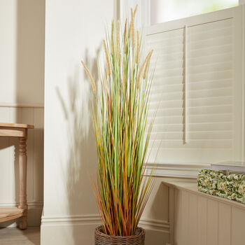 Potted Faux Ravenna Grass Plant, 3 of 4