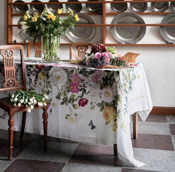 Soft Linen Tablecloth | Blossom Garden | 145x220cm, 2 of 5