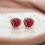 Sterling Silver July Ruby Birthstone Stud Earrings, thumbnail 6 of 10