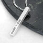 Personalised Men's Metallic White Solid Bar Necklace, thumbnail 2 of 5