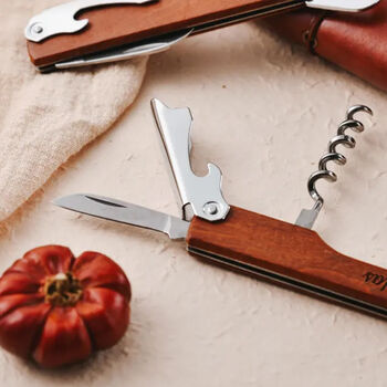 Personalised Wood Wine Opener – Engraved Corkscrew Gift, 3 of 5