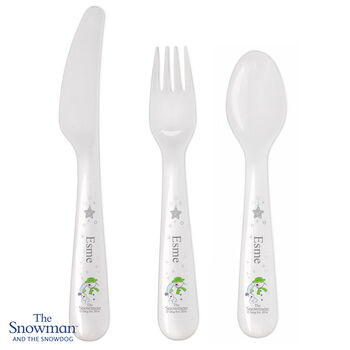 The Snowman And The Snowdog Three Piece Cutlery, 2 of 3