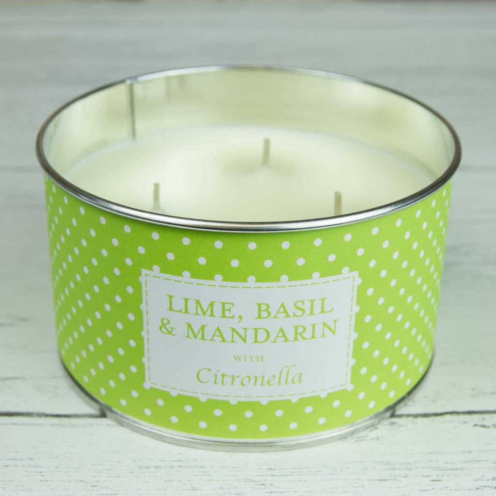 Lime, Basil And Mandarin Citronella Three Wick Candle By The Country