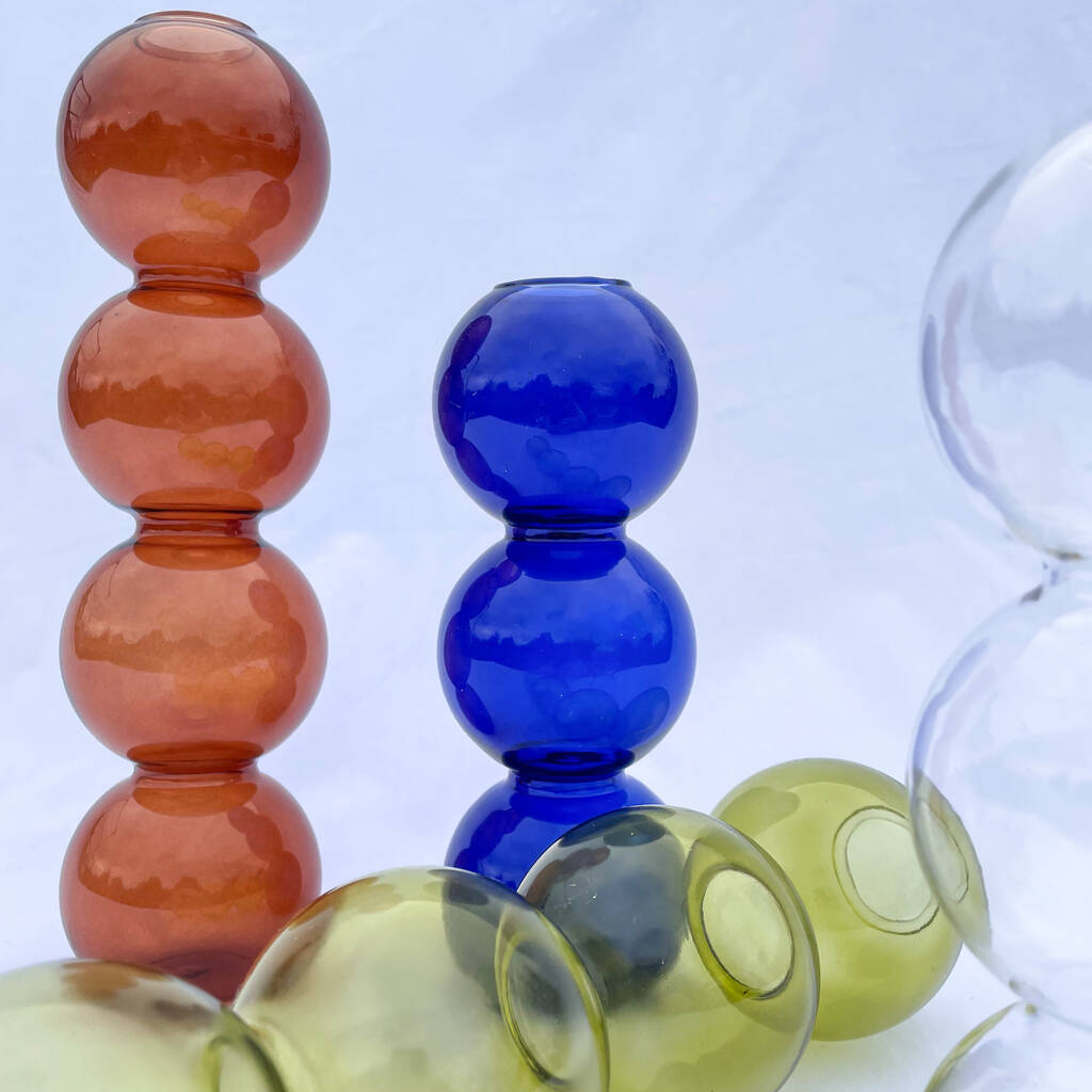 Assorted Coloured Glass Bubble Vase, 1 of 8