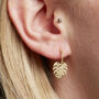 Gold Plated Palm Tree Hoop Earrings, thumbnail 2 of 5