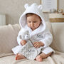 Personalised White Baby Gown And Teddy Comforter Set, thumbnail 1 of 12