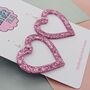 Large Sparkly Heart Earrings, thumbnail 4 of 12