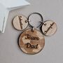 Personalised 'Team Dad' Wooden Football Keyring, thumbnail 2 of 4