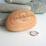 Pebble Shape Wooden Engraved Ring Box, thumbnail 1 of 3