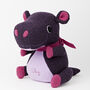 Hippo Soft Toy Large Handmade And Personalised, thumbnail 6 of 8