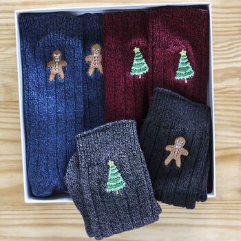 Men's Warm Bamboo Wool Christmas Socks Gift, 5 of 8