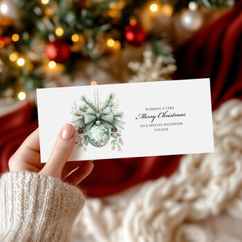 Sage Green Bauble Christmas Money Wallet, 2 of 4