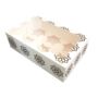 Geo Star Cupcake Box 3pk White And Gold, thumbnail 1 of 3