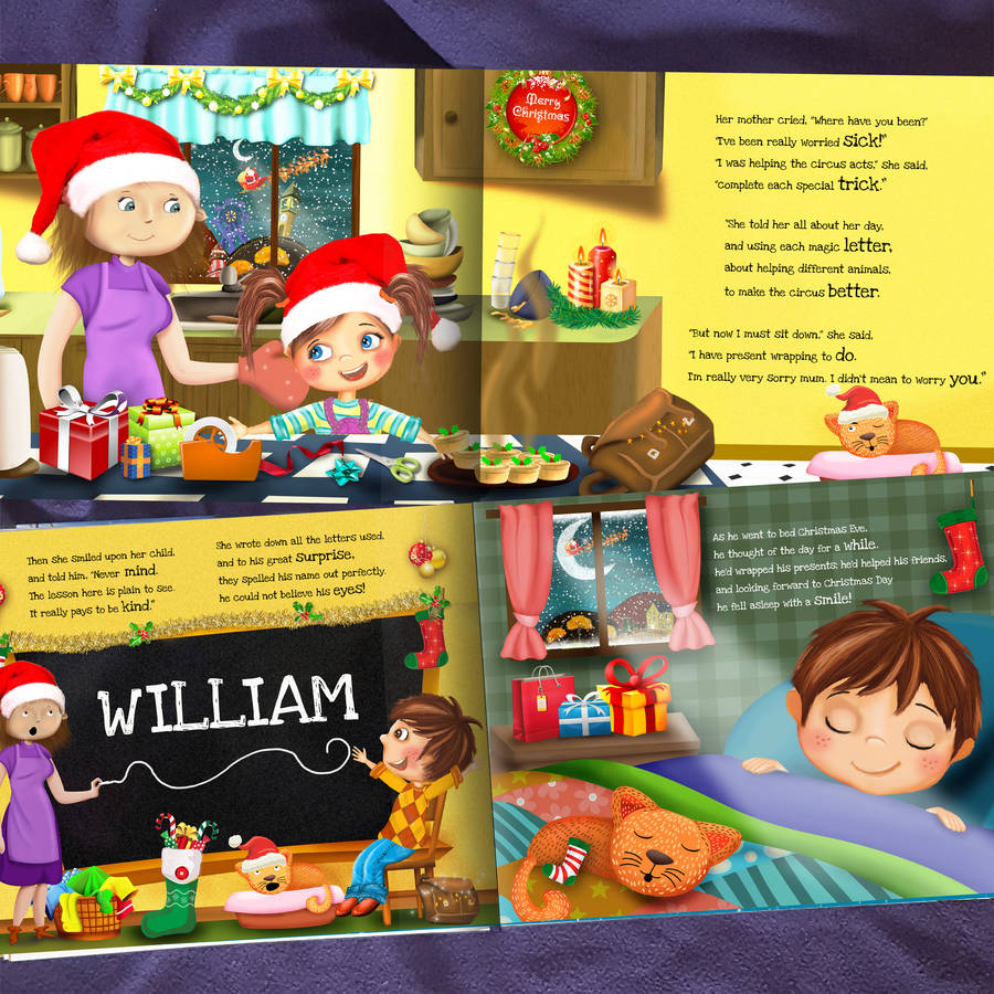 personalised children's christmas story book by my magic name ...