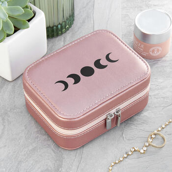 Metallic Pink Moon Phase Jewellery Case, 9 of 9