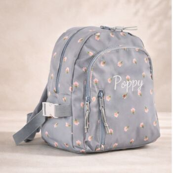 Personalised Embroidered Ditsy Girls Rounded Backpack, 5 of 5