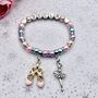 Personalised Ballerina Or Gymnast Charm Bracelet, thumbnail 2 of 12