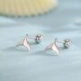 Whale Tail Screw Back Earrings In Sterling Silver, thumbnail 1 of 12