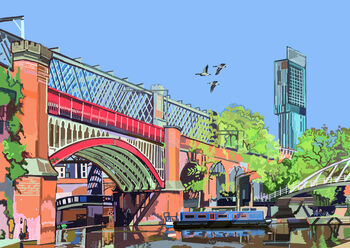 Castlefield Viaduct, Manchester Illustration Art Print, 2 of 3