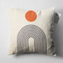 Abstract Bauhaus Geometric Ecru Cushion Cover With Orange Black, thumbnail 4 of 7