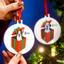Personalised Cute Dog In Present Christmas Decoration, thumbnail 12 of 12