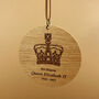 Queen Elizabeth Ii Memorial Hanging Oak Decoration, thumbnail 1 of 3