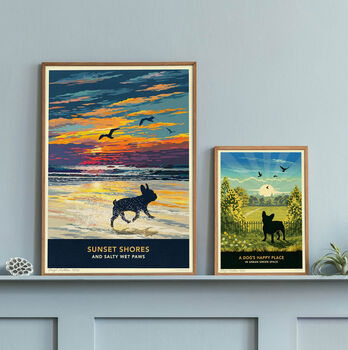 French Bulldog Limited Edition Beach Sunset Gift Print, 5 of 8