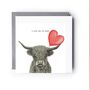 I Love Moo So Much Highland Cow Card, thumbnail 2 of 5