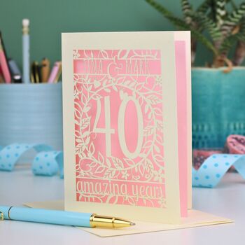 Ruby Wedding Anniversary Card 40 Amazing Years, 3 of 6