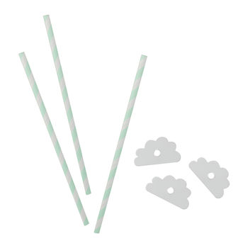 Mint Green Cloud Shaped Paper Party Straws, 2 of 3