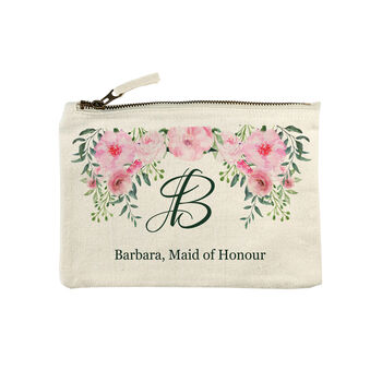 Monogrammed Floral Makeup Bag, 12 of 12