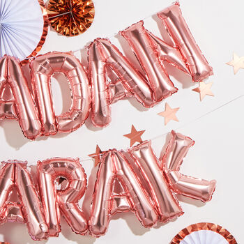 Rose Gold 'Ramadan Mubarak' Foil Letter Balloon Set, 2 of 4