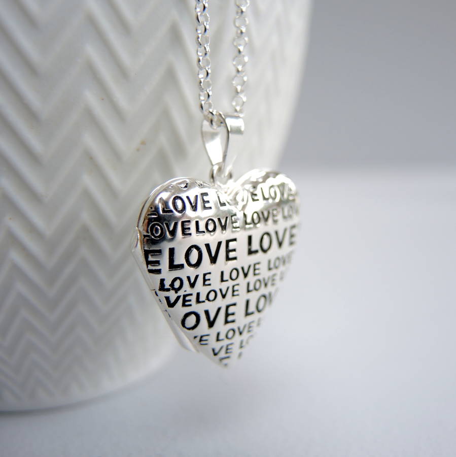 Heart Love Locket Necklace By The Alphabet Gift Shop