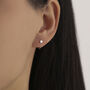 Tiny Star Huggie Hoop Earrings In Sterling Silver, thumbnail 7 of 11