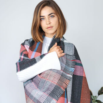 Reversible Check Blanket Scarf, 4 of 9