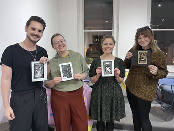 Tarot Card Linocut Workshop, Manchester, 6 of 8