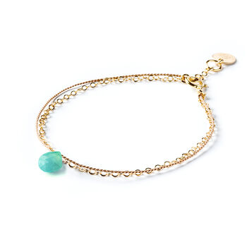 December Turquoise Gold And Silk Birthstone Bracelet, 2 of 5