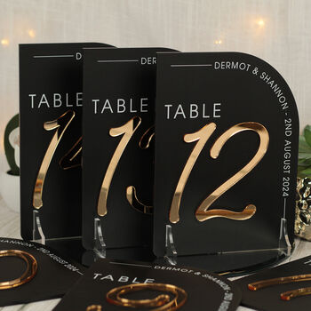 Modern Arch Acrylic Wedding Table Number, 8 of 10